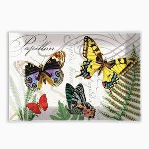 Michel Design Works Glass Butterfly Papillon Soap Dish NWT